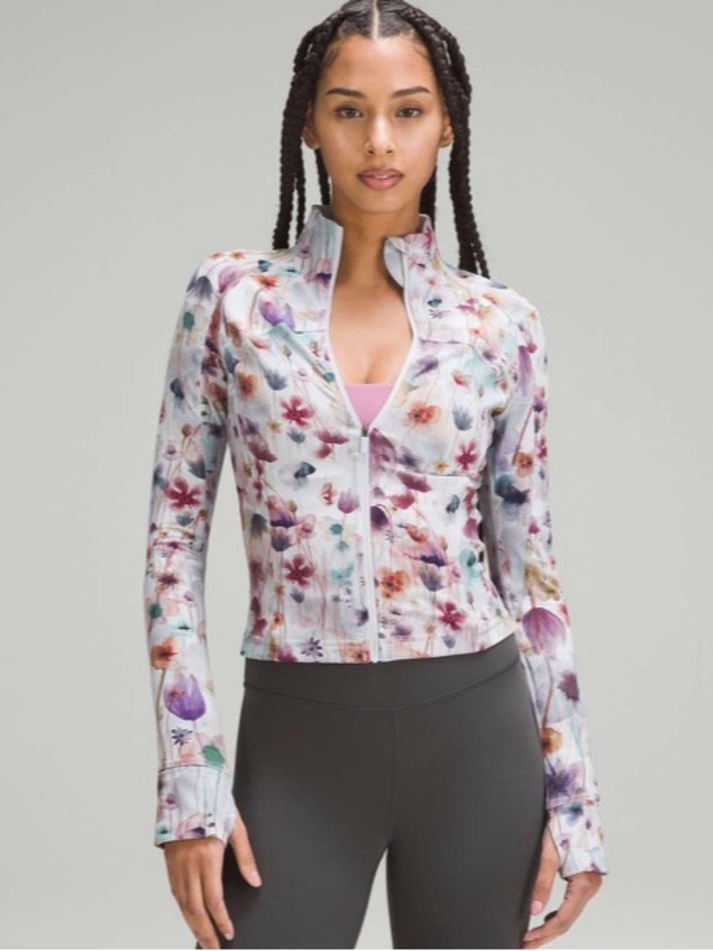 lululemon athletica Floral Cropped Define Jacket - White Multi